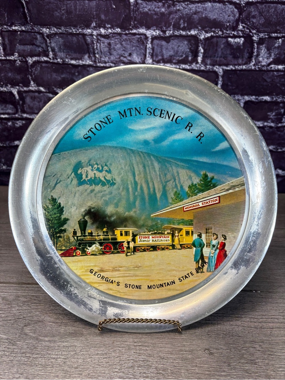 Vintage Stone Mtn. Scenic R.R. Decorative Silver Plate